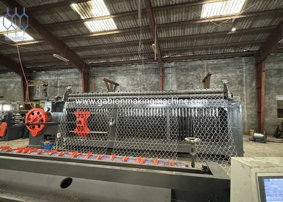 Buy High Capacity Double Twisted Wire Mesh Gabion Box Machine With PLC Control online manufacture