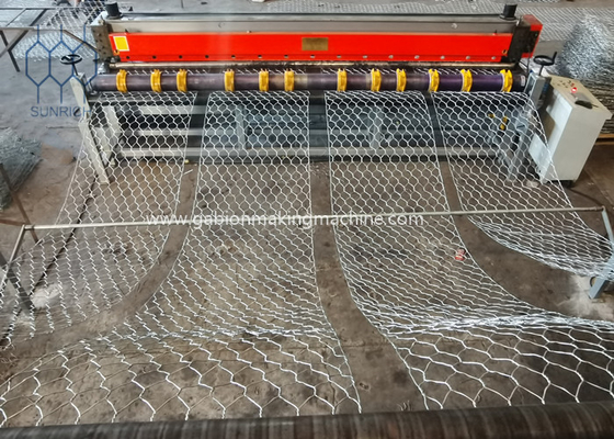 Automatic Gabion Mesh Box Making Machine PLC Control 105 X 1250mm Mesh For Flood Control/River